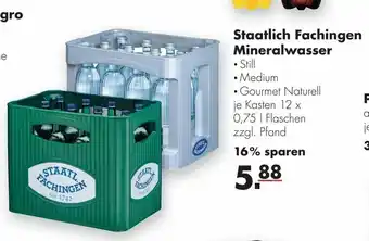 Handelshof Staatl. Fachingen Mineralwasser 12x0,75L Angebot