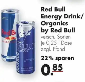 Handelshof Red Bull Energy Drink/Organics by Red Bull 0,25L Angebot