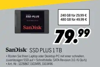 MEDIMAX SanDisk SSD Plus 1 TB Angebot