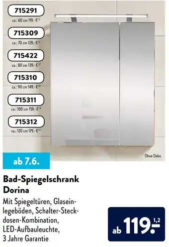 Aldi Süd Bad Spiegelschrank Dorina Angebot