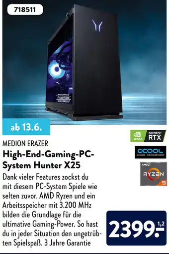 Aldi Süd Medion Erazer High End Gaming PC-System Hunter X25 Angebot