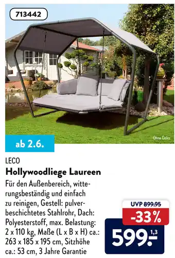 Aldi Süd Leco Hollywoodliege Laureen Angebot