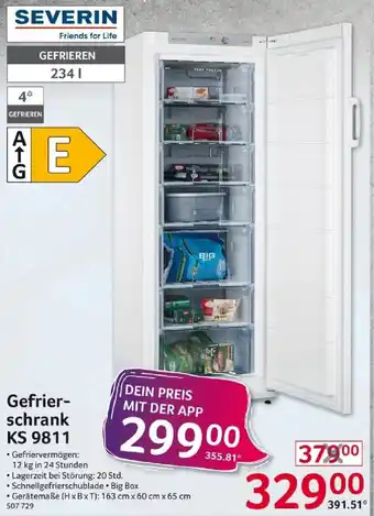 Selgros Severin Gefrierschrank KS 9811 Angebot