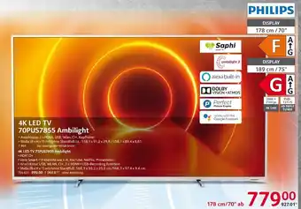 Selgros Philips 4K LED TV 70PUS7855 Ambilight Angebot