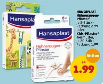 PENNY Hansaplast Hühneraugen Pflaster 8 Stück oder Kids Pflaster 20 Stück Packung Angebot