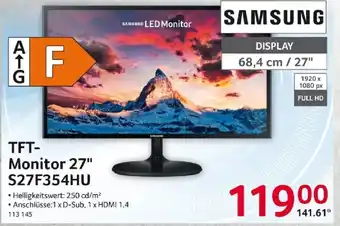 Selgros Samsung TFT Monitor 27" S27F354HU Angebot