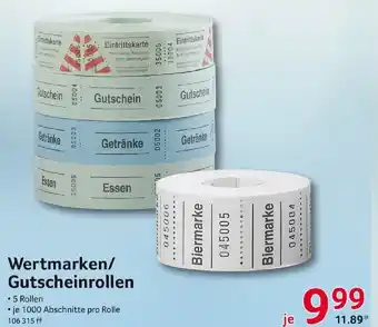 Selgros Wertmarken/Gutscheinrollen Angebot