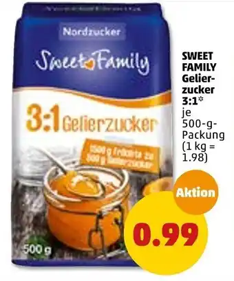 PENNY Sweet Family Gelierzucker 3:1, 500 g Packung Angebot