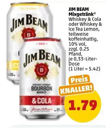 PENNY Jim Beam Mixgetränk 0,33 Liter Dose Angebot