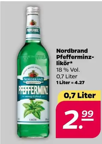 NETTO Nordbrand Pfefferminzlikor 700ml Angebot