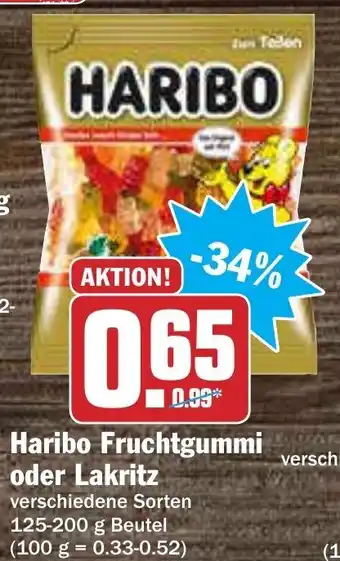 AEZ Haribo Fruchtgummi oder Lakritz 125-200g Angebot