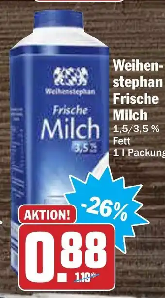 AEZ Weihenstephan Frische Milch 1L Angebot