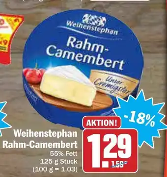 AEZ Weihenstephan Rahm Camembert 125g Angebot