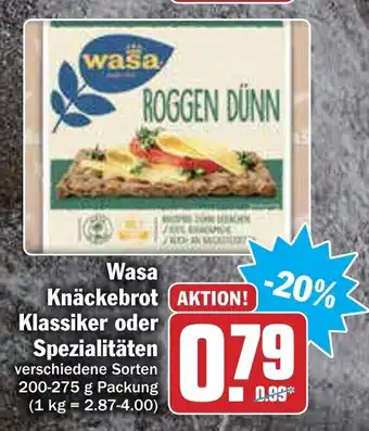 AEZ Wasa Knäckebrot Klassiker oder Spezialitäten 200-275g Angebot