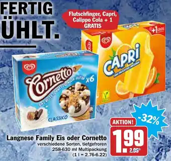 AEZ Langnese Family Eis oder Cornetto 258-630ml Angebot