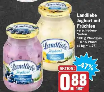 AEZ Landliebe Joghurt mit Früchten 500g Angebot