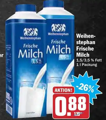 AEZ Weihenstephan Frische Milch 1L Angebot