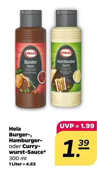 NETTO Hela Burger-, Hamburger- o. Currywurst-Sauce 300ml Angebot