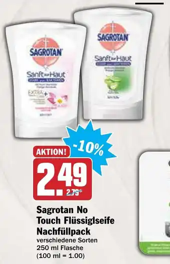 AEZ Sagrotan No Touch Flüssiglseife Nachfüllpack 250ml Angebot