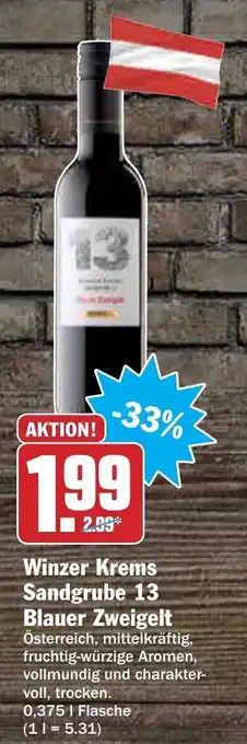 AEZ Winzer Krems Sandgrube 13 Blauer Zweigelt 0,375L Angebot