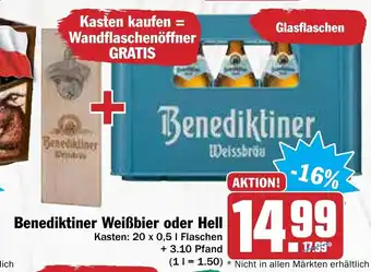 AEZ Benediktiner Weißbier oder hell 20x0,5L Angebot