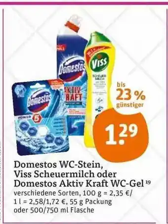 tegut Domestos Wc Stein, Viss Scheuermilch Oder Domestos Akrtiv Kraft Wc Gel Angebot