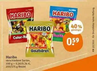 tegut Haribo 200/175g Beutel Angebot