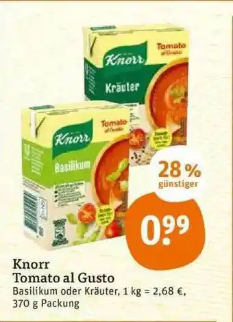 tegut Knorr Tomato Al Gusto 370g Angebot