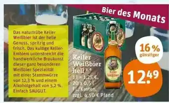 tegut Keiler Weißbier Hell 20x0,5L Angebot