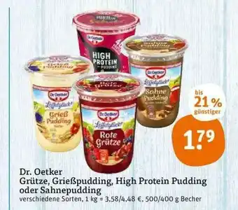 tegut Dr. Oetker Grütze, Grießpudding, High Protein Pudding Oder Sahnepudding Angebot