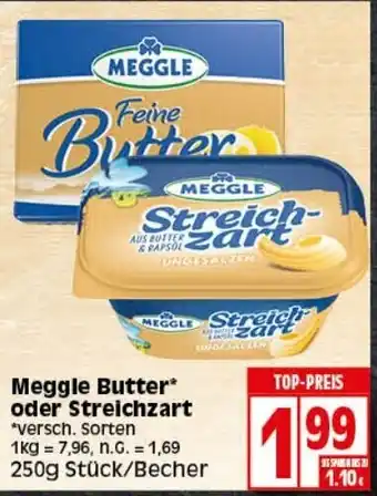 Elli Markt Meggle Butter oder Streichzart 250g Angebot