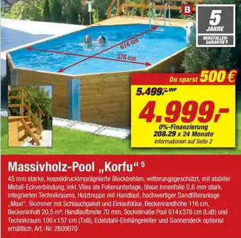 toom Baumarkt Massivholz Pool ,,Korfu" Angebot