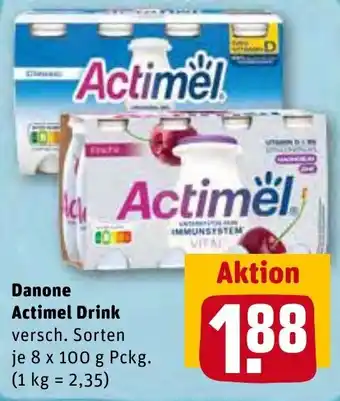 REWE Kaufpark Danone Actimel Drink 8x100 g Packung Angebot