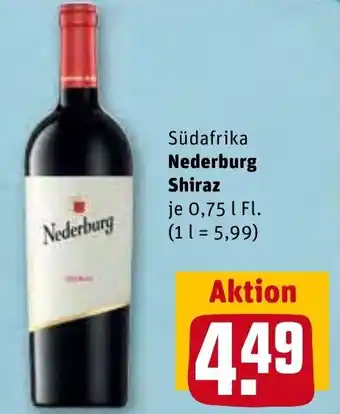 REWE Kaufpark Südafrika Nederburg Shiraz 0,75 L Fl. Angebot