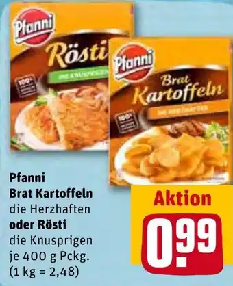 REWE Kaufpark Pfanni Brat Kartoffeln oder Rösti 400 g Pckg. Angebot