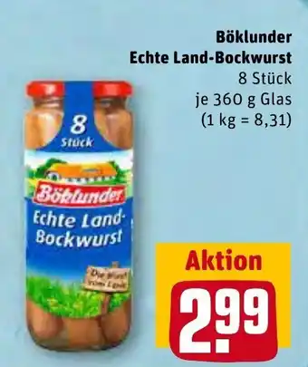 REWE Kaufpark Böklunder Echte Land Bockwurst 360 g Glas Angebot