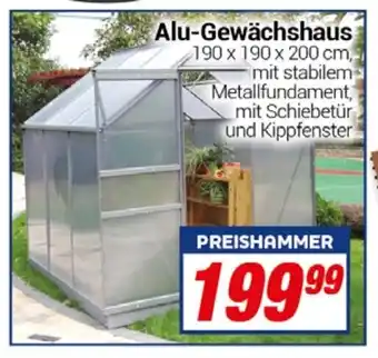 CENTERSHOP Alu Gewächshaus 190 x 190 x 200 cm Angebot