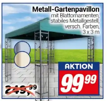 CENTERSHOP Metall Gartenpavillon 3 x 3 m Angebot