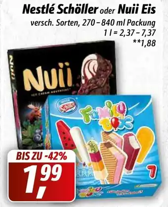 Simmel Nestlé Schöller oder Nuii Eis 270-840 ml Packung Angebot