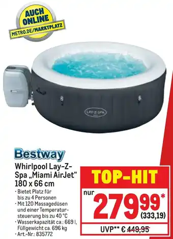 METRO Bestway Whirlpool Lay-Z-Spa ,,Miami AirJet" 180 x 66 cm Angebot