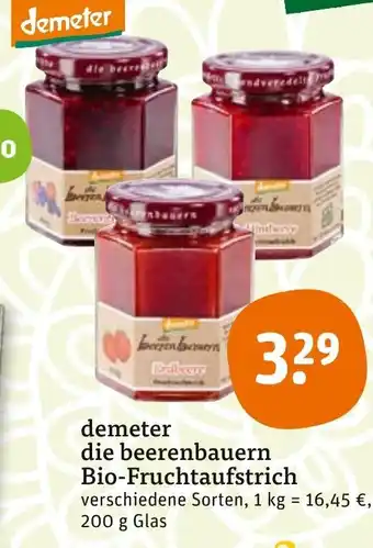 tegut Demeter die Beerenbauern Bio Fruchtaufstrich 200 g Glas Angebot