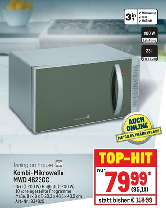 METRO Tarrington House Kombi Mikrowelle MWD 4823GC Angebot