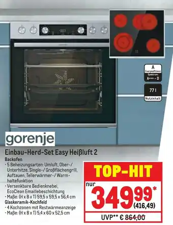 METRO gorenje Einbau Herd Set Easy Heißluft 2 Angebot