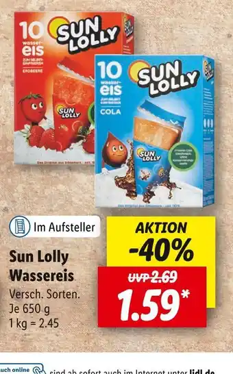 Lidl Sun lolly wassereis Angebot