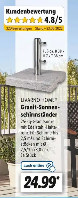 Lidl Livarno home granit-sonnenschirmständer Angebot