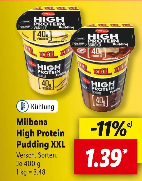Milbona high protein pudding xxl Angebot bei Lidl