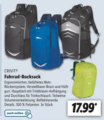 Lidl Crivit fahrrad-rucksack Angebot