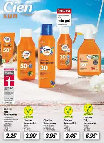 Lidl Cien sun kids sonnencreme, sonnenmilch, sonnenspray Angebot