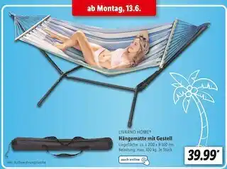 Lidl Livarno home hängematte mit gestell Angebot