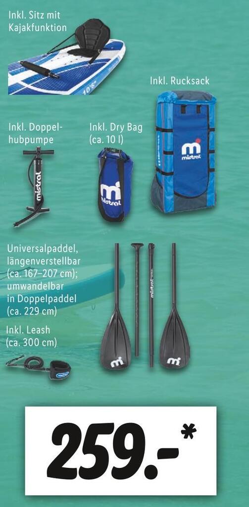 Mistral allround standuppaddleboard (sup), aufblasbar Angebot bei Lidl